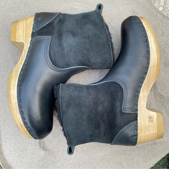 No.6 Pull On Shearling Mid Heel Boots - Picture 10 of 12